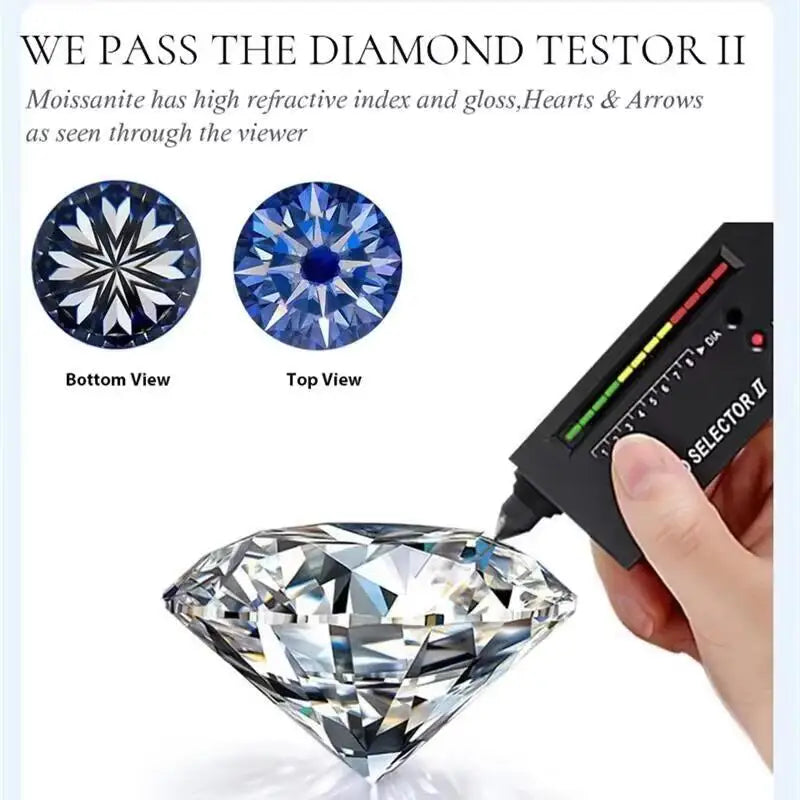 Real D Color Moissanite Ring 8*12mm 4.5CT Oval Cut 925 Sterling Silver Rings for Women Wedding Promise Band High Quality Jewelry