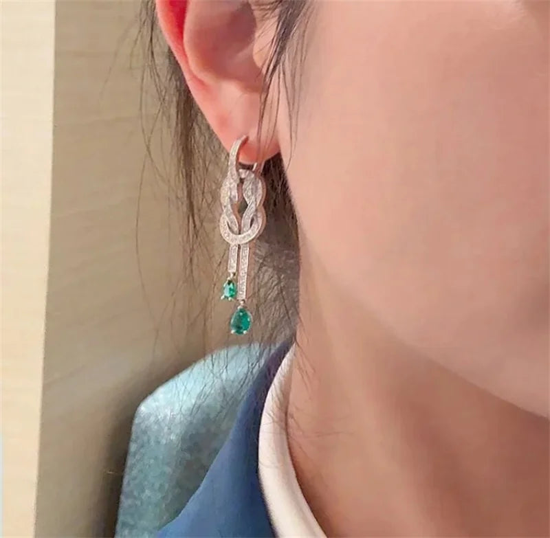 Designer Fashion 925 Sterling Silver Jewelry 3A Cubic Zirconia Party Earring