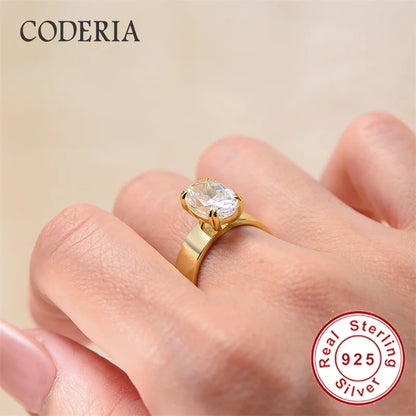 Real D Color Moissanite Ring 8*12mm 4.5CT Oval Cut 925 Sterling Silver Rings for Women Wedding Promise Band High Quality Jewelry