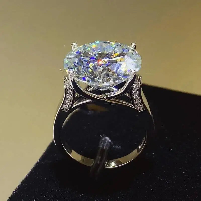 5CT Round Moissanite Real 925 Sterling SilverEngagement Ring For Women  Flower Design Luxury Wedding Band Fine Jewelry Gift