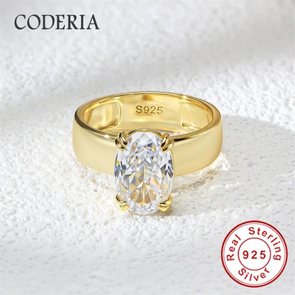 Real D Color Moissanite Ring 8*12mm 4.5CT Oval Cut 925 Sterling Silver Rings for Women Wedding Promise Band High Quality Jewelry