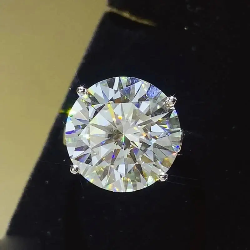 5CT Round Moissanite Real 925 Sterling SilverEngagement Ring For Women  Flower Design Luxury Wedding Band Fine Jewelry Gift