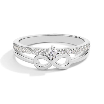 MINTYBOX S925 Sterling Silver Lab Diamond Infinity Engagement Rings for Women 18k White Gold Plated Moissanite Ring Jewelry Gift