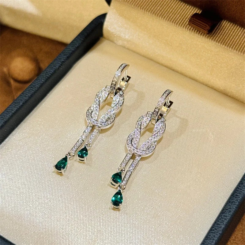 Designer Fashion 925 Sterling Silver Jewelry 3A Cubic Zirconia Party Earring