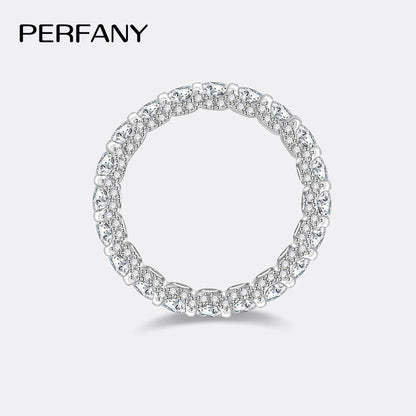 PERFANY 2.1CT Moissanite Ring for Women S925 Pure Silver Sparkling Eternal GRA Certified Diamond Ring Luxury Wedding Jewelry