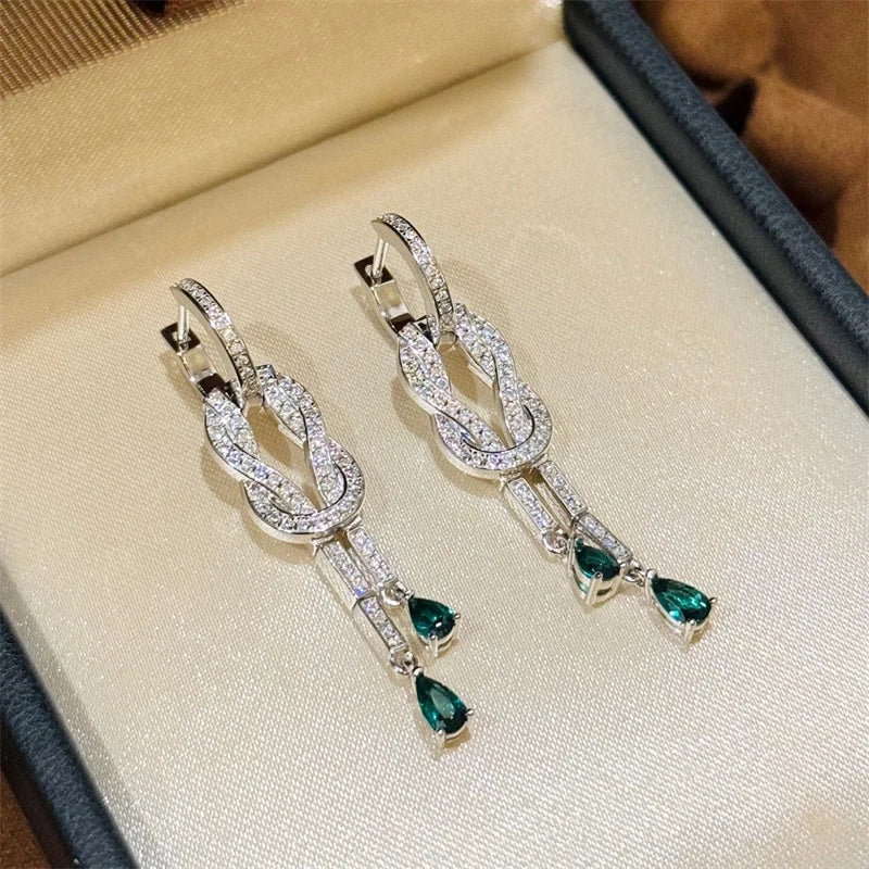 Designer Fashion 925 Sterling Silver Jewelry 3A Cubic Zirconia Party Earring