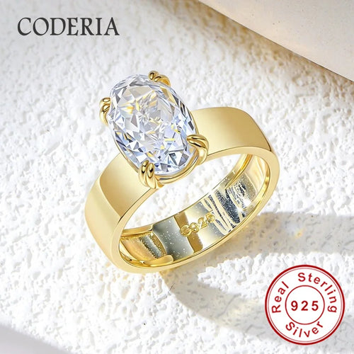 Real D Color Moissanite Ring 8*12mm 4.5CT Oval Cut 925 Sterling Silver Rings for Women Wedding Promise Band High Quality Jewelry