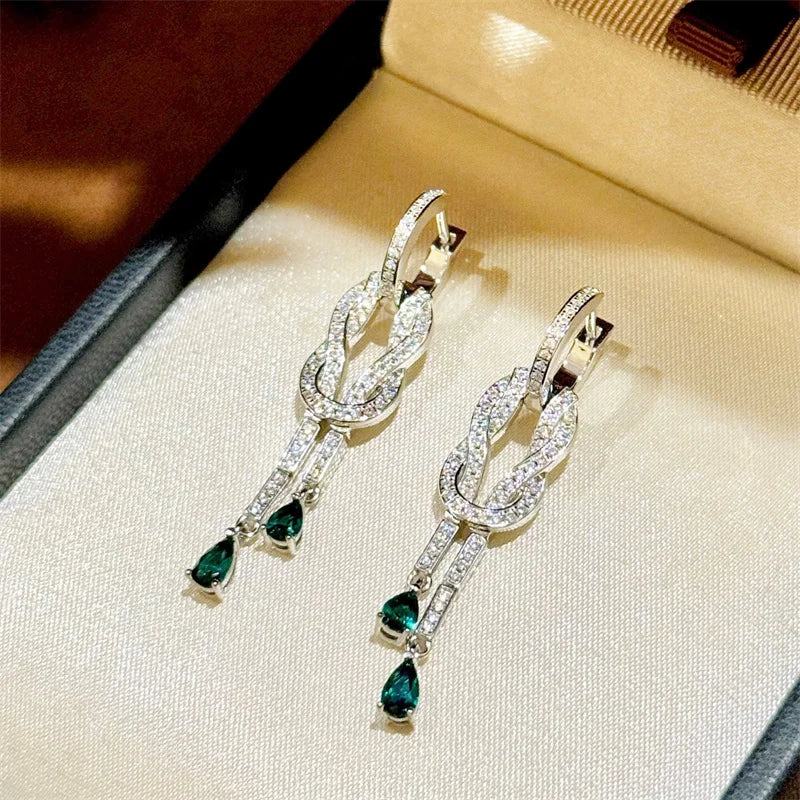 Designer Fashion 925 Sterling Silver Jewelry 3A Cubic Zirconia Party Earring