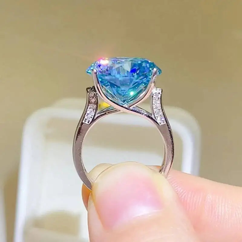 5CT Round Moissanite Real 925 Sterling SilverEngagement Ring For Women  Flower Design Luxury Wedding Band Fine Jewelry Gift